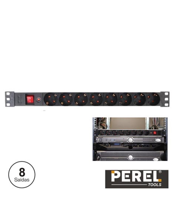 TOMADA ELÉTRICA C/8 SAÍDAS PEREL EBP08PDU-G | Casa Abreu - Loja de Instrumentos Musicais