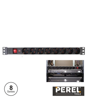 TOMADA ELÉTRICA C/8 SAÍDAS PEREL EBP08PDU-G | Casa Abreu - Loja de Instrumentos Musicais